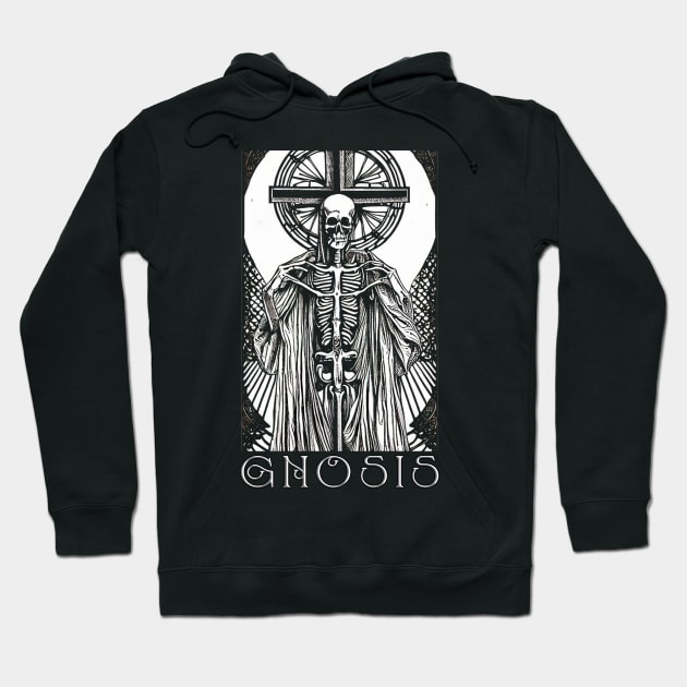 Gnosis - Gnostic Skeletal Christ Meditation Hoodie by AltrusianGrace